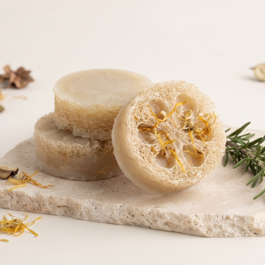 Jabón Exfoliante con Lufa y Caléndula