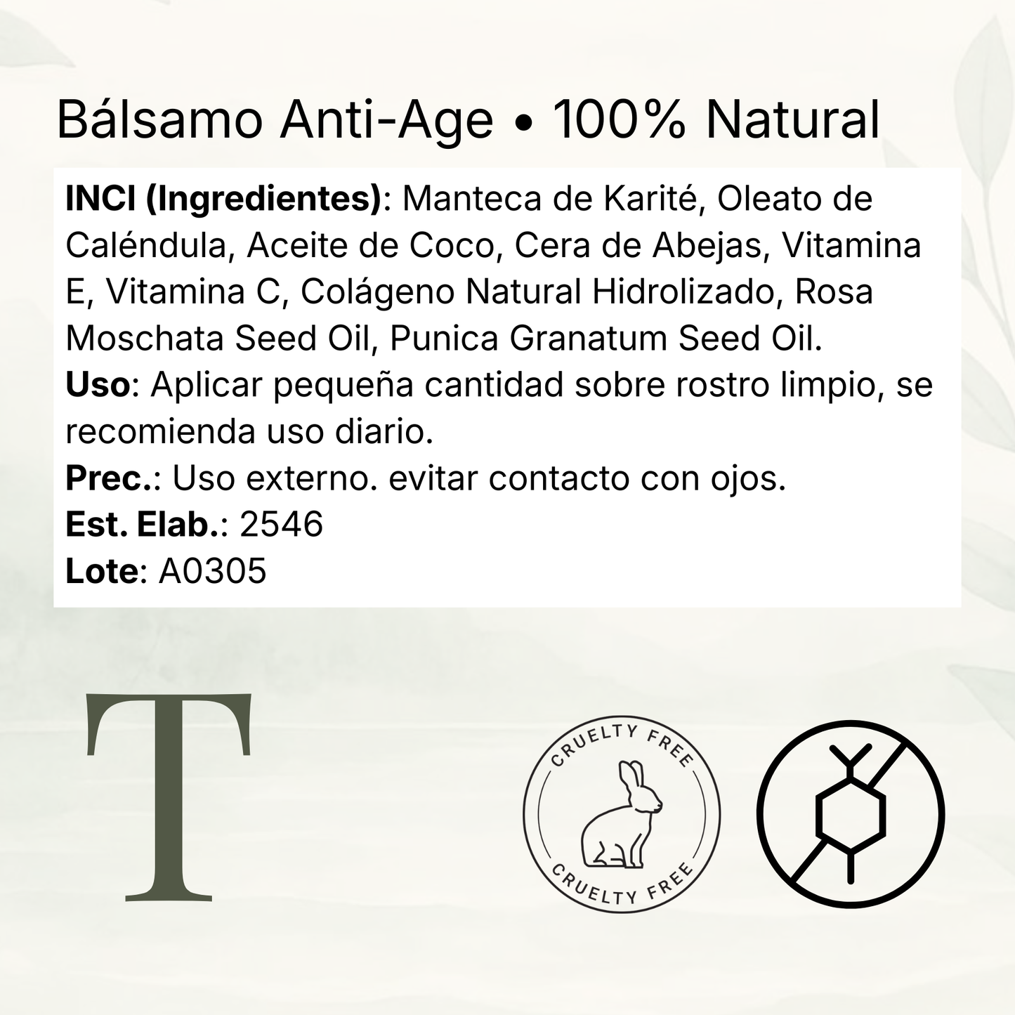 Bálsamo Anti-Age 100% Natural